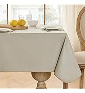 Softalker Vinyl Tablecloth Rectangle, Outdoor 100% Waterproof Oil Proof Plastic Table Cloth, Heav...