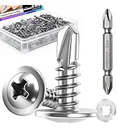 mxuteuk 530PCS #8×1/2" Self Tapping Screws,Self Drilling Screws for Metal,410 Stainless Steel Phi...