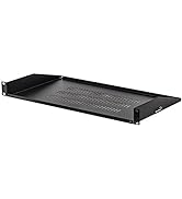 NavePoint Cantilever Server Shelf Vented Shelves Rack Mount 19 Inch 1U Black 10 Inches (250mm) deep