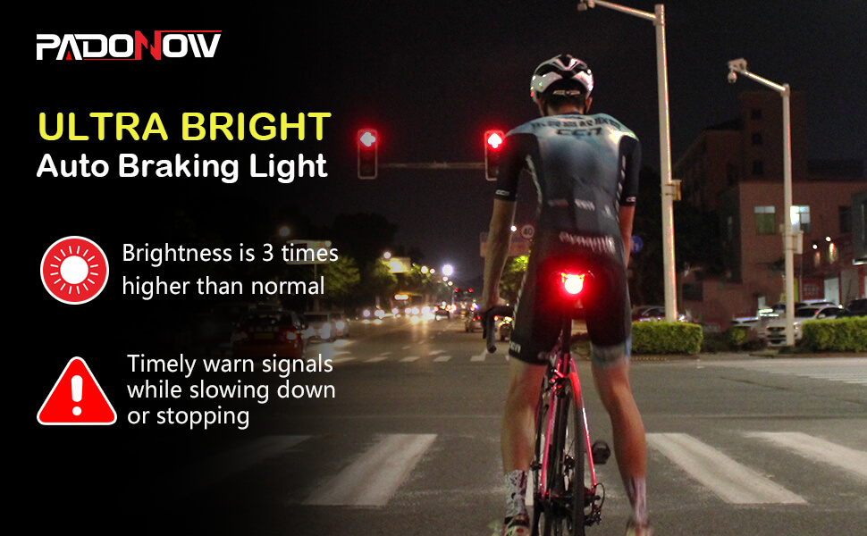 brake smart bike bicycle tail rear back led light bright lumen motion braking sense break sonsor red
