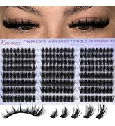 Kiromiro Lash Clusters with Spikes Cluster Eyelash Extensions 12-20mm Wispy Lashes Clusters 216pc...
