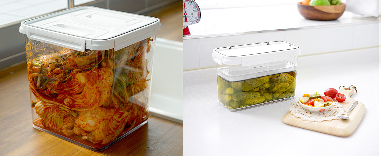 kimchi fermentation pickle press food container