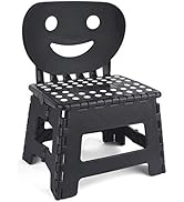 ACSTEP Heavy Duty Step Stool with Back Support, Kids Step Stool, Adult Folding Stool for Outdoor ...