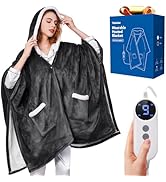 Yokimisu Wearable Heated Blanket - Cozy Gift for Women, Mom, Men| Reversible Flannel &amp; Sherpa Ele...