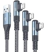 Micro USB Cable Right Angle [3-Pack,3.3ft+6.6ft+10ft] Android Charger Cable, sweguard Nylon Braid...