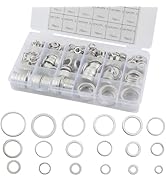 580PCS Car Oil Drain Plug Gasket Kit,Oil Crush Washer Assortment with 18 Dimensions Includes M6/M...