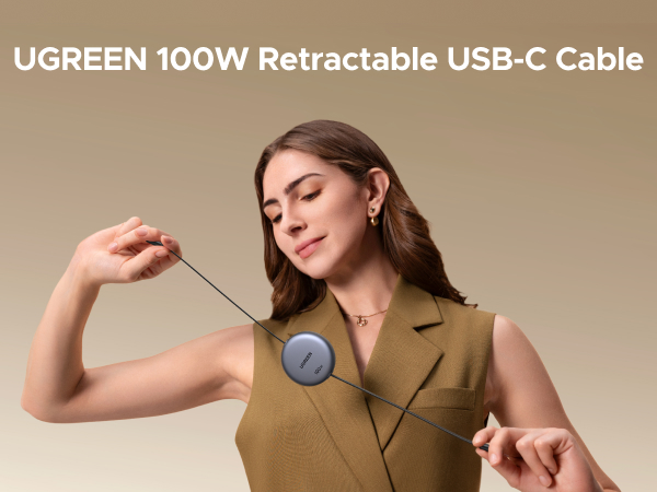 100W Retractable USB-C Cable