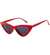PLULON Vintage Narrow Cat Eye Sunglasses Women Men Sun Glasses Retro Cateye Boys Girls Birthday S...
