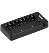 BEVIGOR 8 Bay AA AAA Battery Charger,Independent Slot Charger with LED Light, USB High Speed Char...