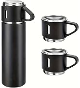 Coolkits Water Bottle with 3 Cups, Vacuum Insulated Water Bottle- Perfect for Hot Coffee and Cold...