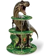 CINSOEN 3 Tier Dinosaur Cupcake Stand Birthday Party Decorations Dinosaur Theme Cupcake Holder De...