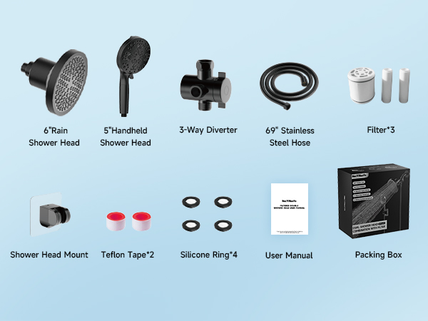 shower heads with handheld spray combo filtered dual black high pressure couple double 