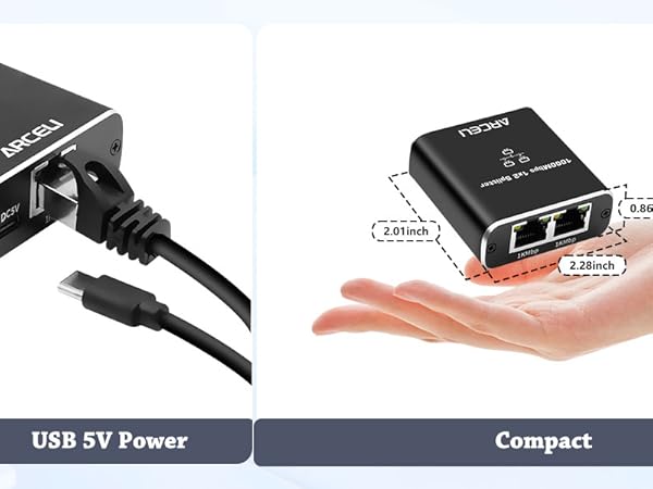 Gigabit Ethernet Splitter 1 to 2