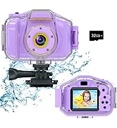 DEKER Kids Camera Waterproof Boys Girls Toys 3-12 Year Old Christmas Birthday Gifts Kids Underwat...