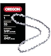 Oregon Chainsaw Chain 3/8" LP Pitch, .043" (1.1 mm) Gauge for 16" (40cm) Bar, 55 Drive Links – Lo...