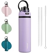 BJPKPK 25oz Insulated Water Bottle with 2-1 Straw Spout Lid, Stainless Steel Metal Water Bottles ...