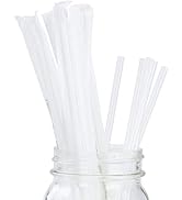 Clear, Plant-Based Plastic Straws 200 Bulk Pack. Reduce Your Carbon Footprint With a ASTM D6400 C...