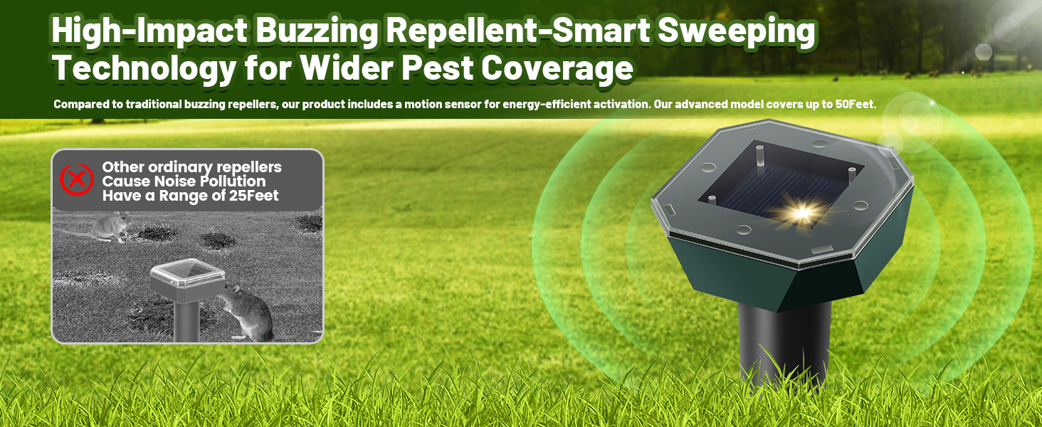 High-Impact Buzzing Repellent-Smart Sweeping Technology for Wider Pest Coverage