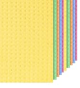 ECLINSO 10 Pack Reusable Cellulose Sponge Cloths, Super Absorbent Washable Kitchen Cleaning Cloth...