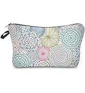 Deanfun Cosmetic Bag for Women, Mandala Flowers Waterproof Makeup Bags Roomy Toiletry Pouch Trave...