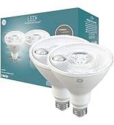 GE LED+ Motion Sensor LED Light Bulbs, 15W, PAR38 Outdoor Security Floodlight, Warm White (2 Pack)