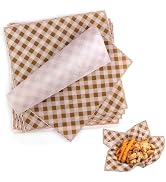 100 PCS Deli Paper Sheets, 12"x12" Wax Paper Sheets for Food, Checkered Sandwich Wrapping Grease ...