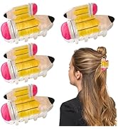 4 PCS Pencil Hair Claw Clips Back To School Hair Clips Funny Teacher Hair Clips Cute Hair Jaw Bar...