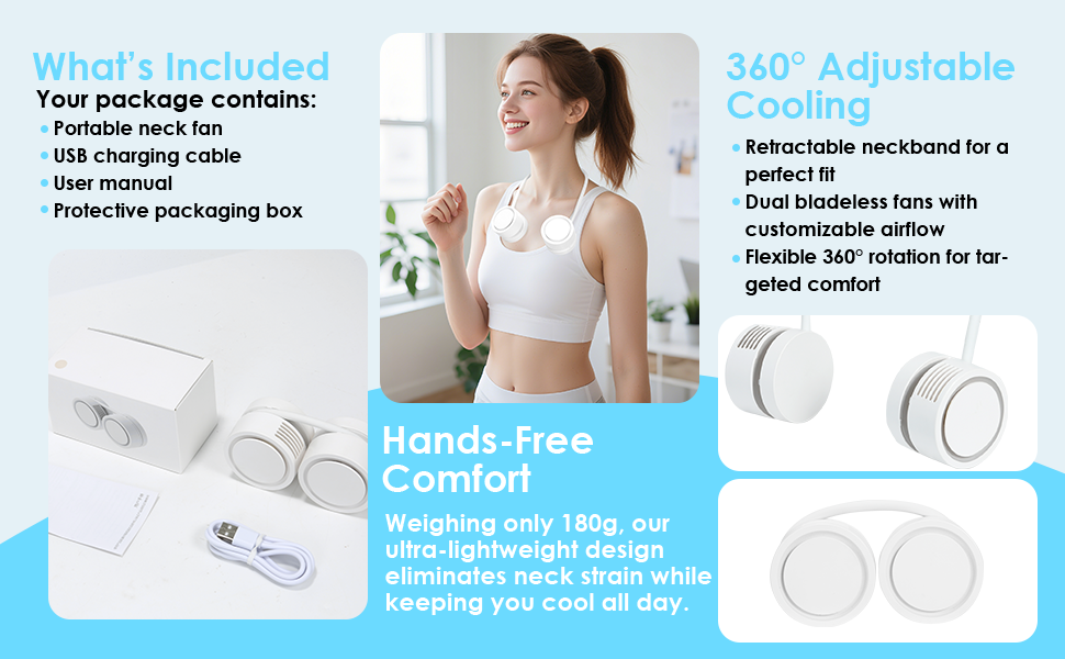 rechargeable neck fan