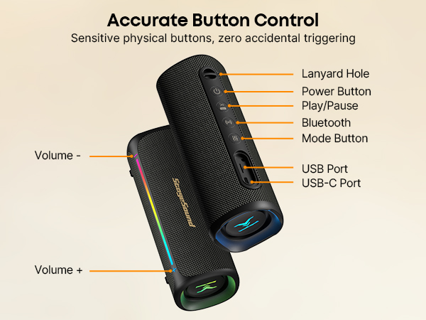 Speakers bluetooth wireless with button control