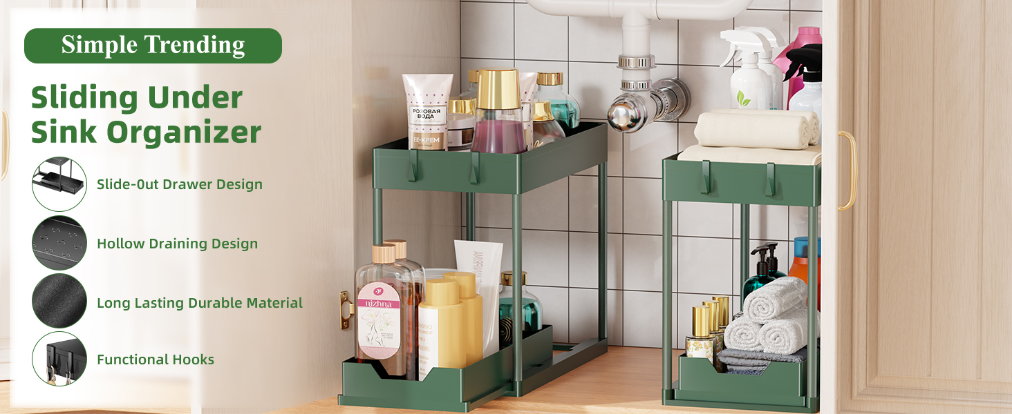 Simple Trending Under Sink Organizer 2 Pack