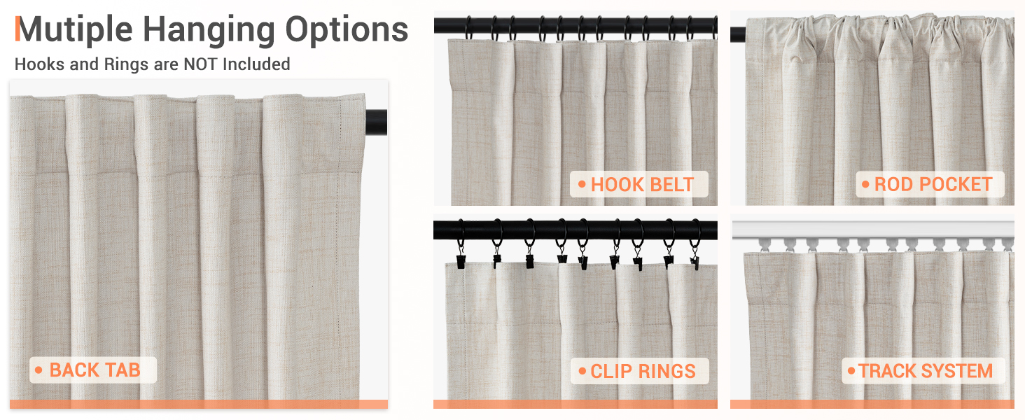 Muti Hanging Options of Blackout Curtains