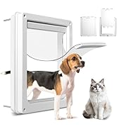 Never Rust Plastic Dog Door with Soft Clear Magnetic Flap and Snap-in Closing Panel, 15x18'' 2-Wa...