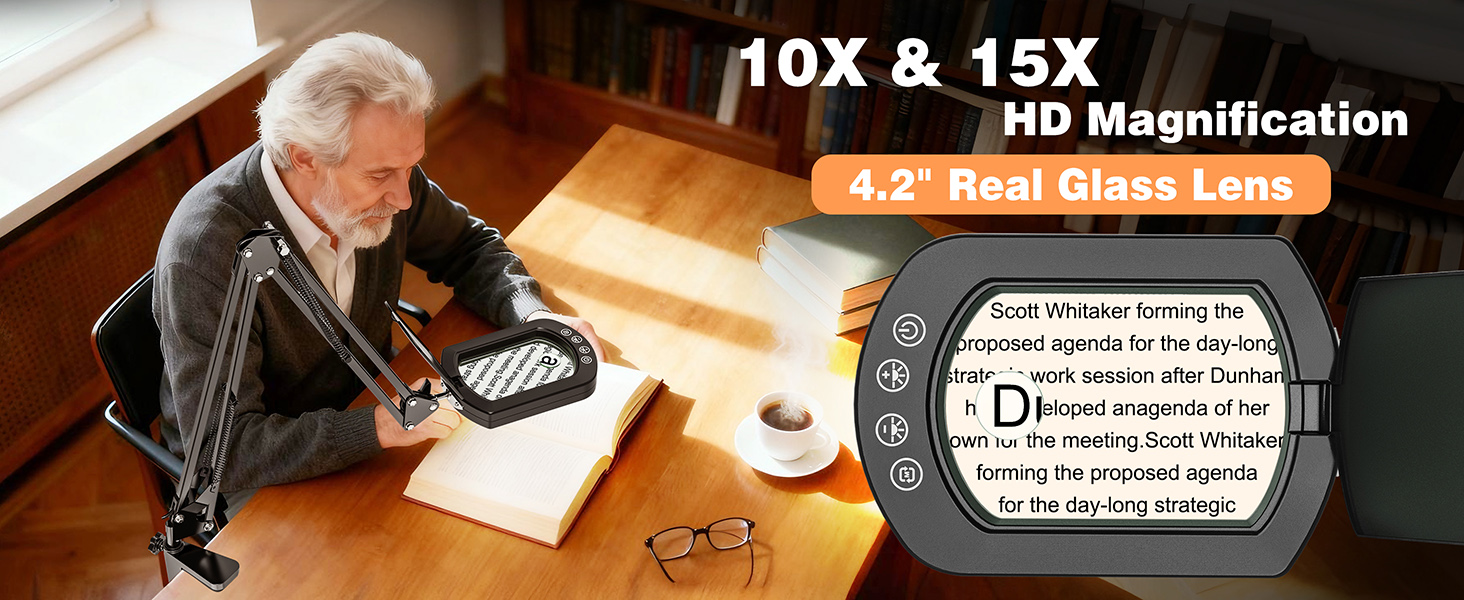 Magnifying Glass with Light and Clamp