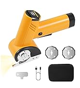 SamtuFast Cordless Electric Scissors with LED Display &amp; Safety Lock, 4V Rechargeable Cardboard Cu...