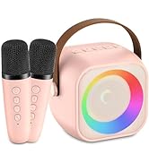 Mini Karaoke Machine for Kids & Adults, Kids Toys for Girls & Boys Gifts, Bluetooth Speaker with ...