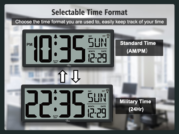 digital wall clock battery operated