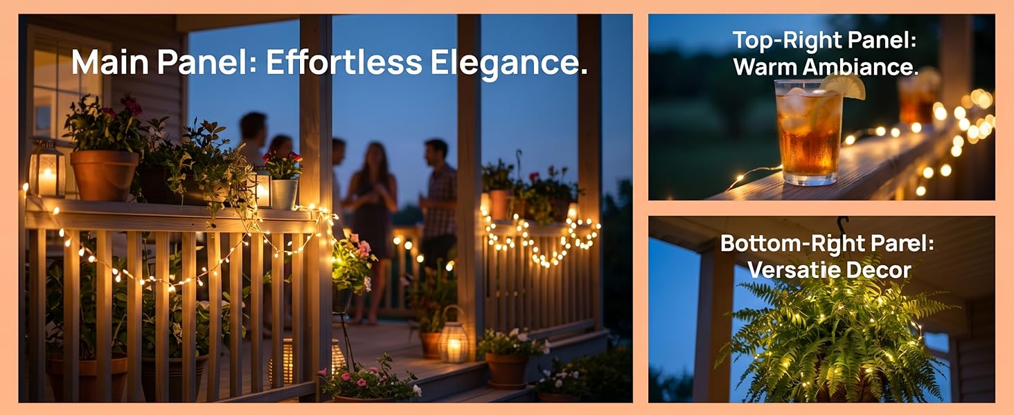 solar string lights outdoor waterproof