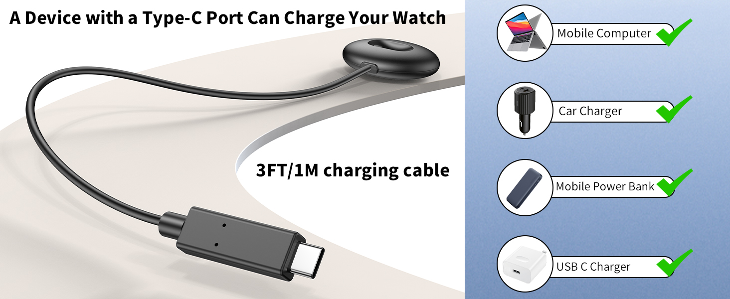 for google watch charger balck