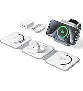 UCOMX 3 in 1 Charging Station for Mult-ple Devices,Foldable 3 in 1 Wireless Charger for Travel,Na...