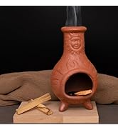 Handcrafted Terracotta Palo Santo Holder with Sun Face Design - Mini Chiminea Incense Burner for ...