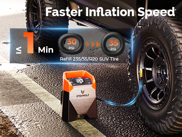 S5 Tire Inflator Portable Air Compressor
