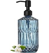 JASAI 18Oz Blue Soap Dispenser with Black Rust Proof Pump, Refillable Bathroom soap Dispenser wit...