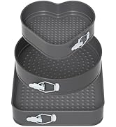 ENLOY Springform Cake Pan Set of 3 Non-stick Cheese Cake Pan, Removable Bottom Leakproof Cake Pan...