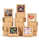 ROSPAKTEK 40 Pack Bakery Boxes 4x4x2 Inches Cookies Boxes Mini Bundt Cake Boxes Pie Boxes Cinnamo...