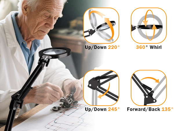 magnifier with lights