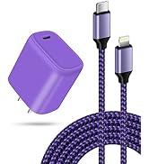 iPhone Charger Fast Charging, Apple 20W USB C Charger Block with 3FT USB C Lightning Cable PD Ada...