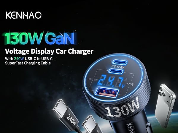 voltage display car charger