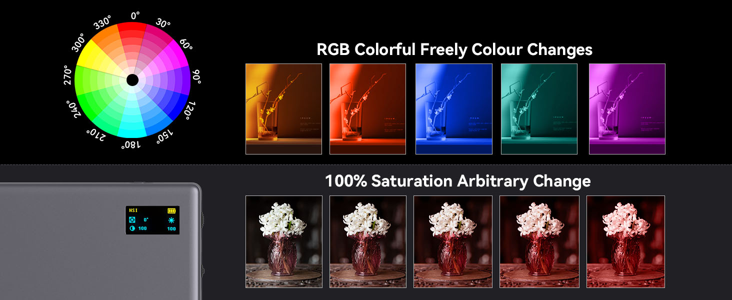 rgb video light portable mini video light panel photography led long battery life 