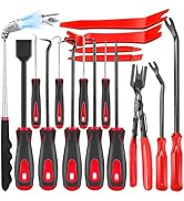XBVV 17 Pcs Pick and Hook Set with Trim Removal Tool, Clip Pliers, Fastener Remover,Scraper,and M...