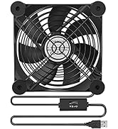 Qirssyn 120mm USB Fan with Speed Controller Cooling for Tablet TV Receiver Router DVR Playstation...